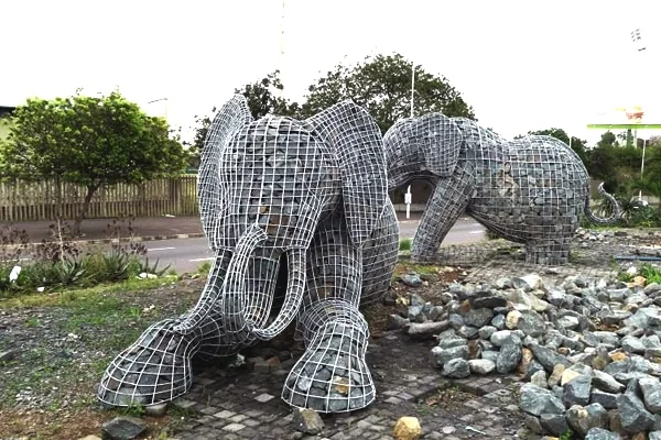 Durban, South Africa, is home to a set of large, distinctive elephant sculptures