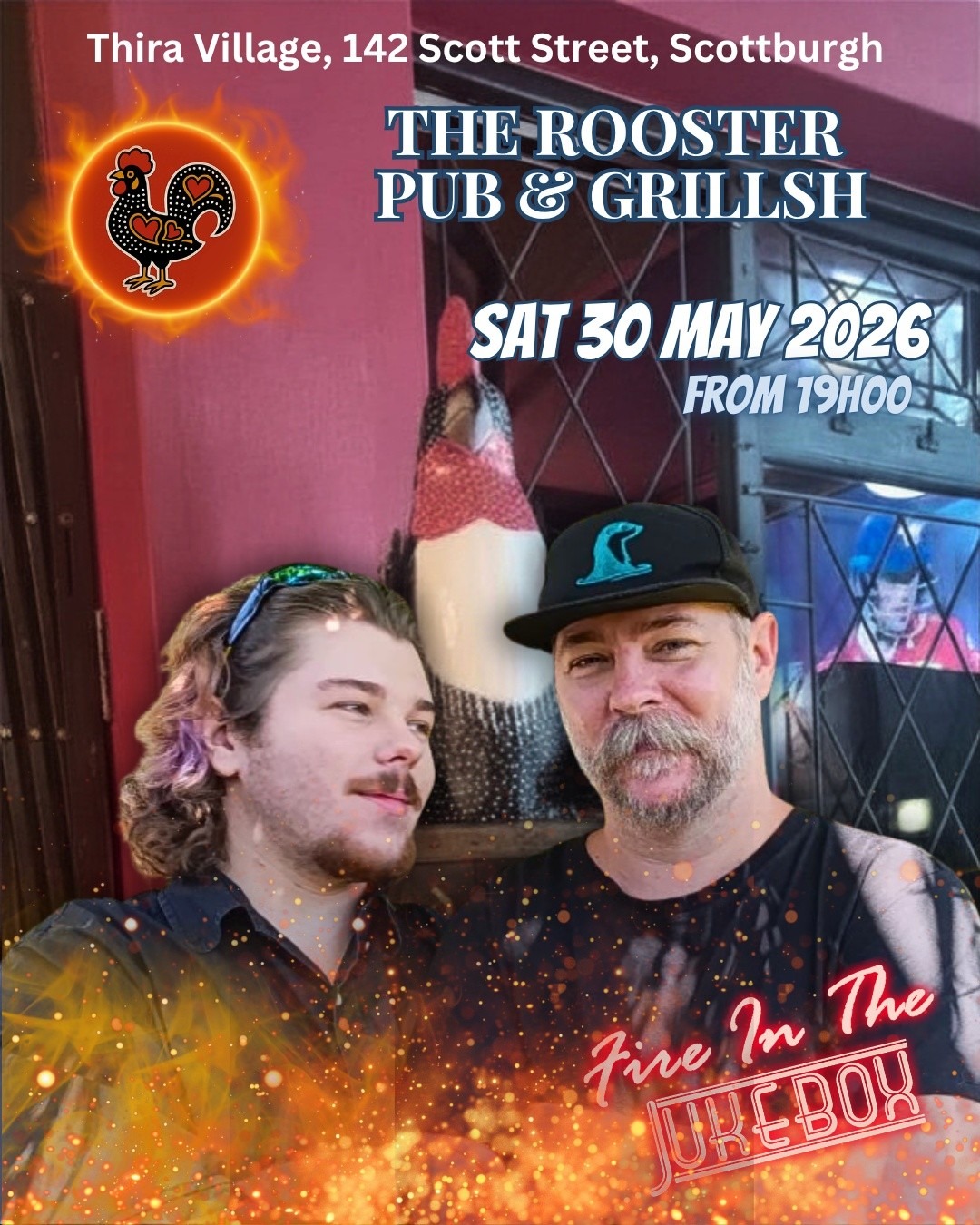 Fire in the jukebox @ The Rooster pub