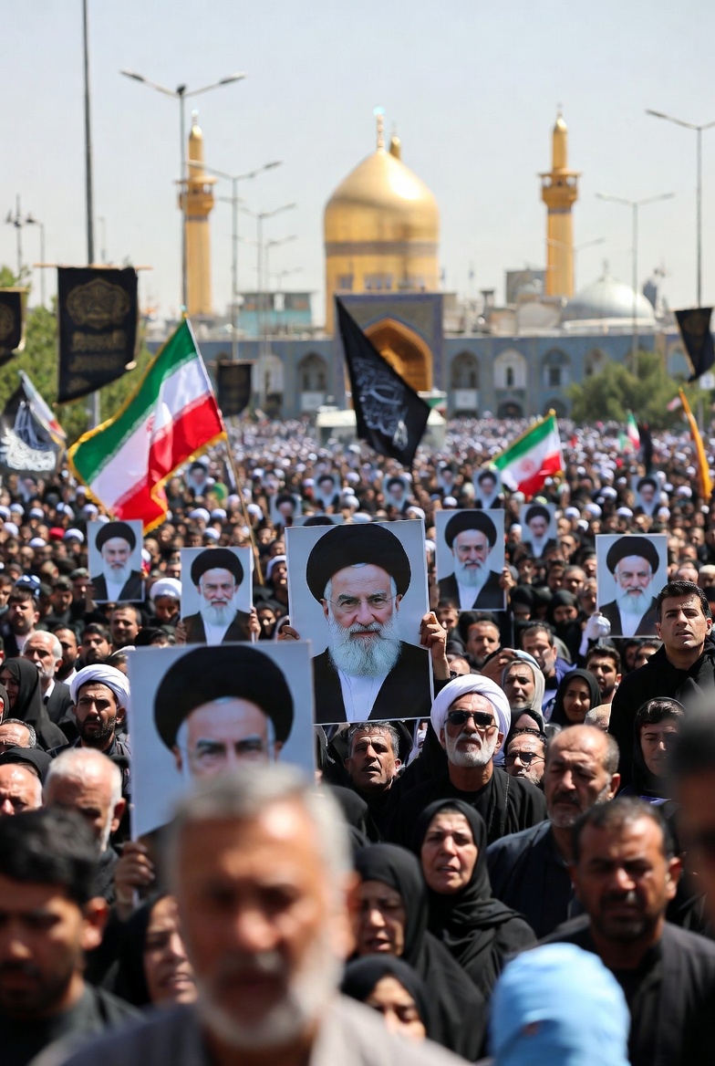 Huge crowds have gathered in Mashhad, Iran's second-largest city and a major Shia holy site