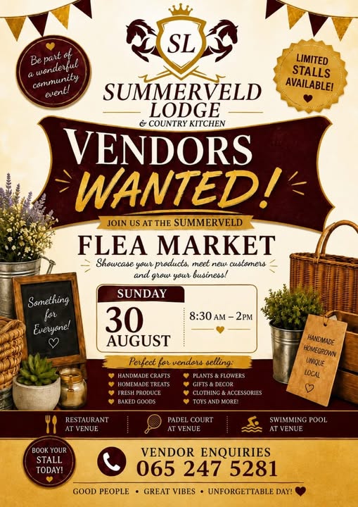 Vendors needed for summerveld