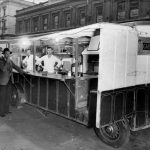 Pie Cart outside the old station in Pine street remember