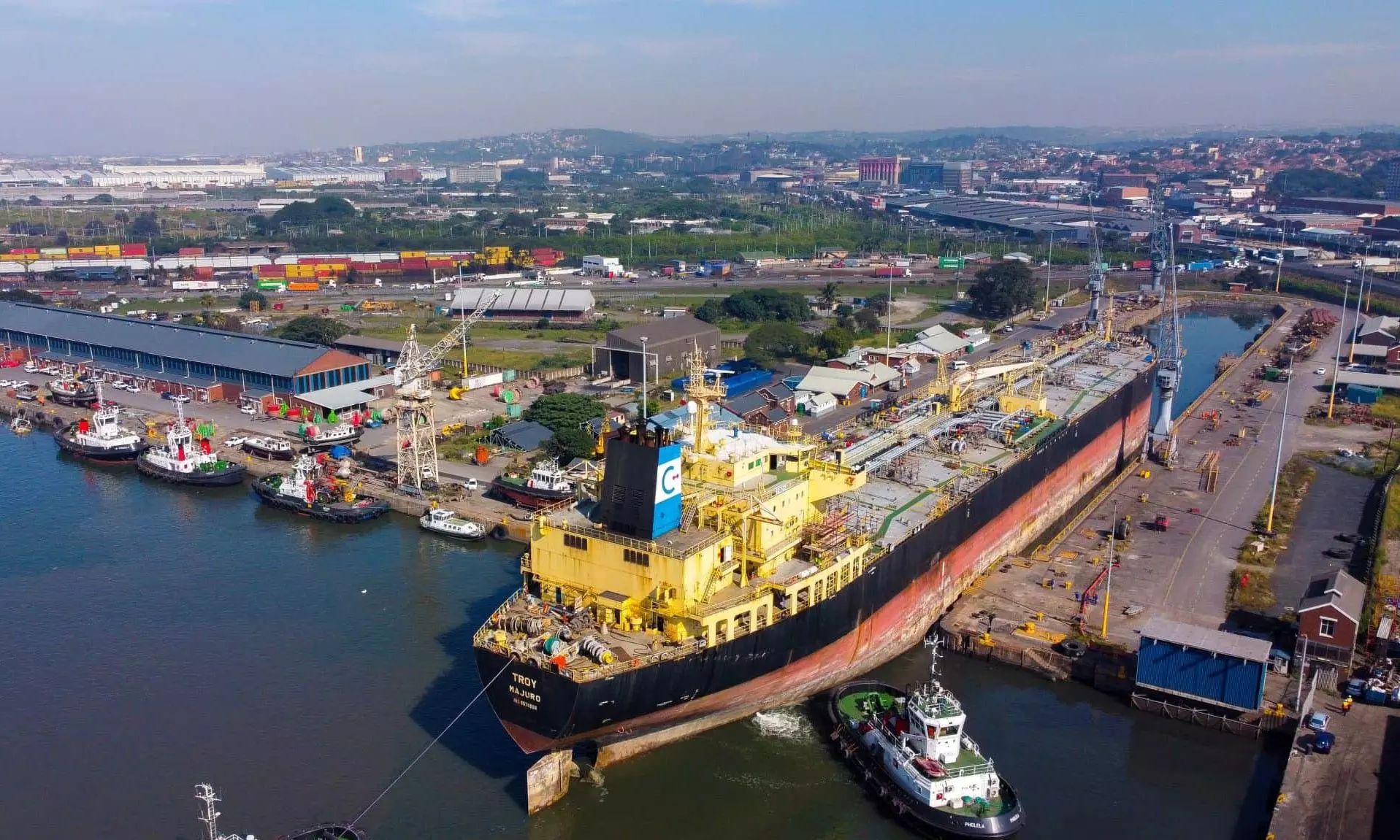 Transnet docks 228m tanker at Durban’s Prince Edward Graving Dock