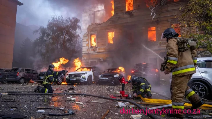 Russia launched a major daytime drone assault on Kyiv and other Ukrainian cities on September 28, 2026, heavily featuring faster jet-powered drones that have proven harder for Ukrainian air defenses to intercept. Russia launched a major daytime drone assault on Kyiv and other Ukrainian cities on September 28, 2026, heavily featuring faster jet-powered drones that have proven harder for Ukrainian air defenses to intercept.
