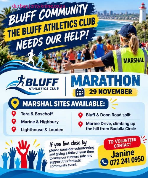 The Bluff Athletics Club Marathon takes place on 29 November